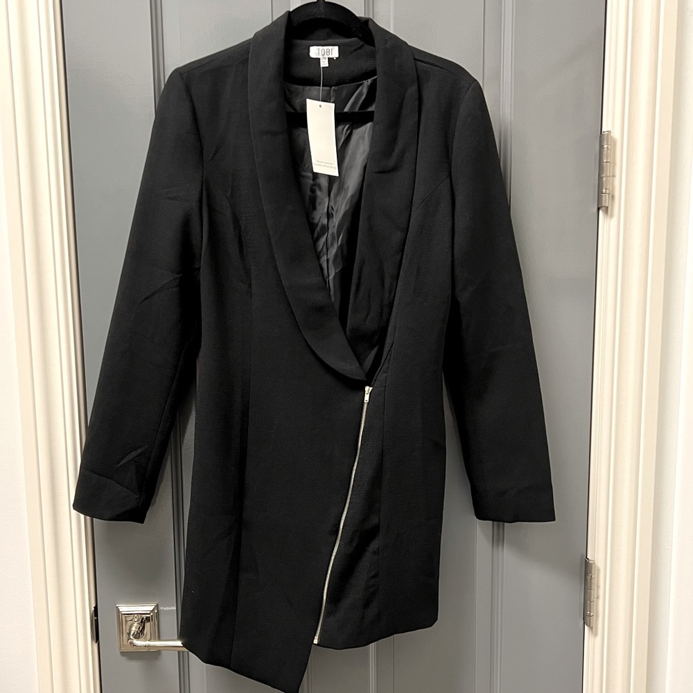 TOBI Asymmetric Black Blazer Dress